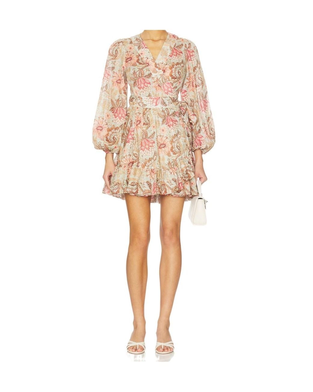 Zimmermann Pink Daylight Mini Wrap Dress
