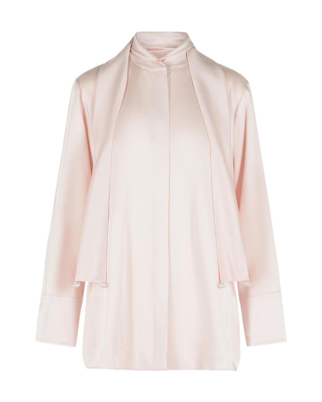 Jil Sander Pink Long-Sleeved Satin Shirt
