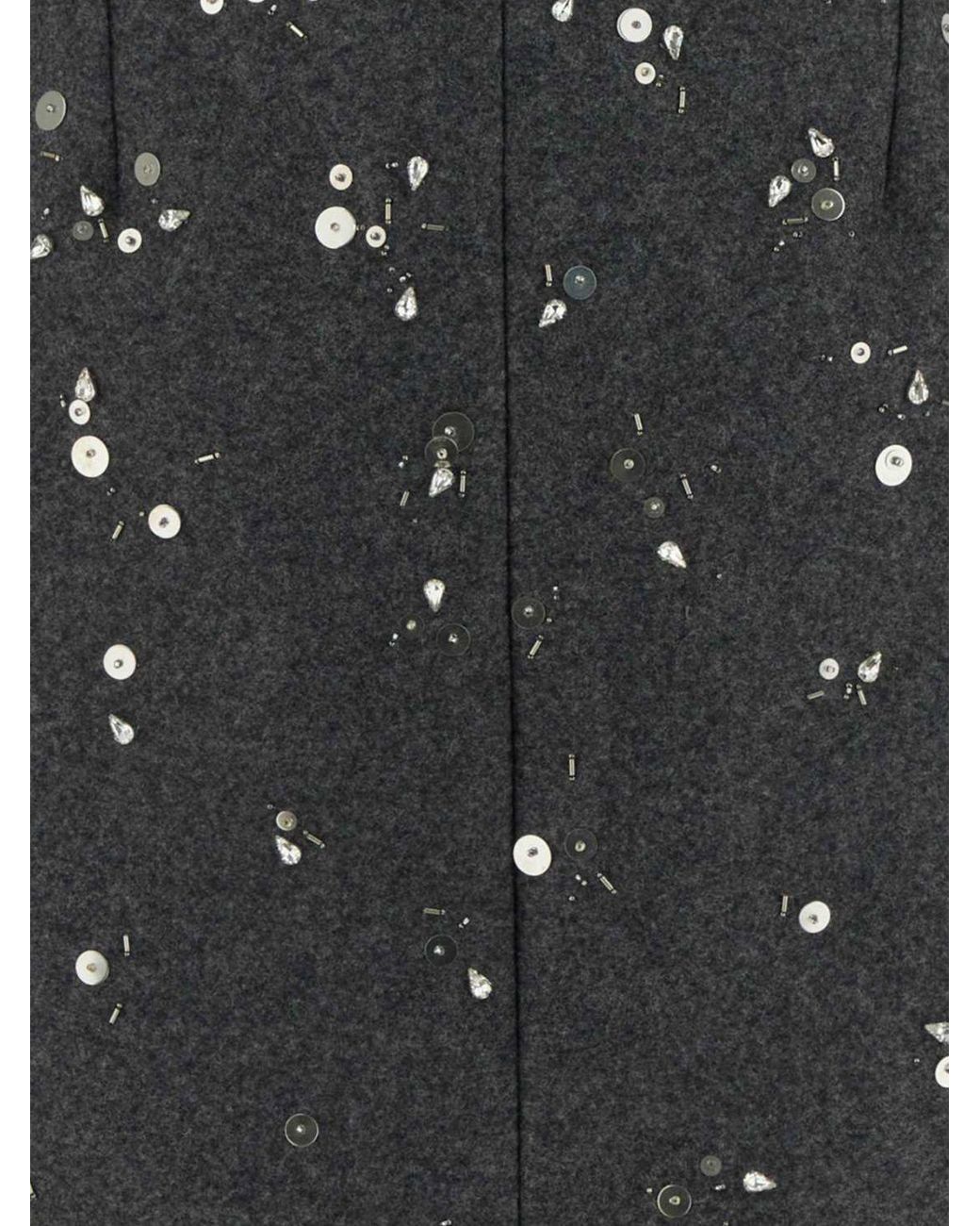 Jil Sander Black 299 Embellished Felt Dress