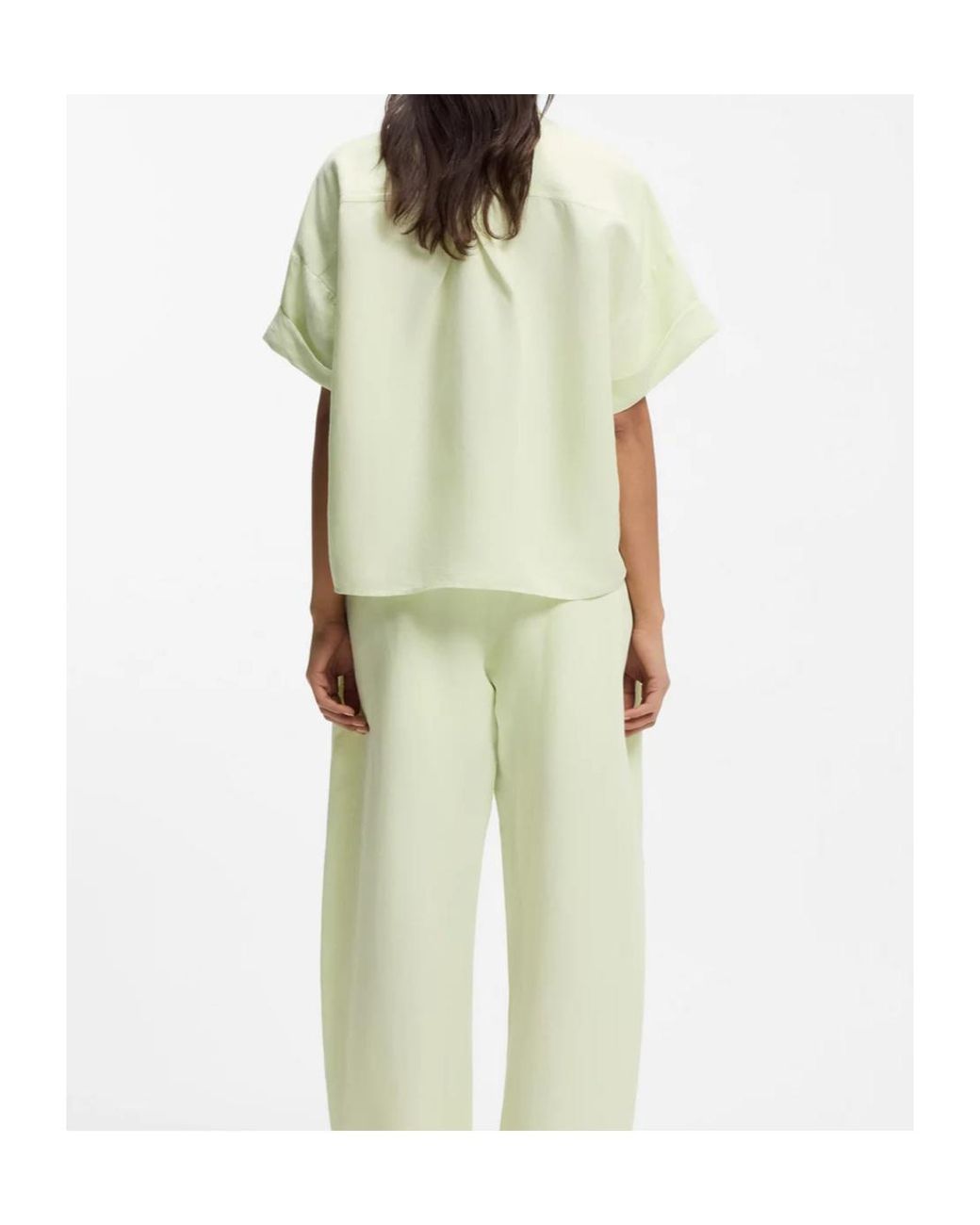 Boss White Turn-Up Short-Sleeve Shirt