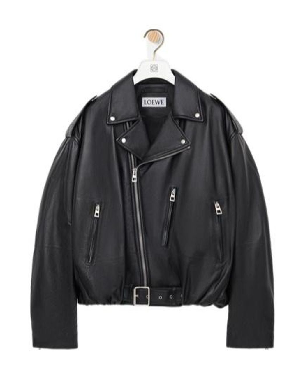 Loewe Black Zipped Belted Jacket for men