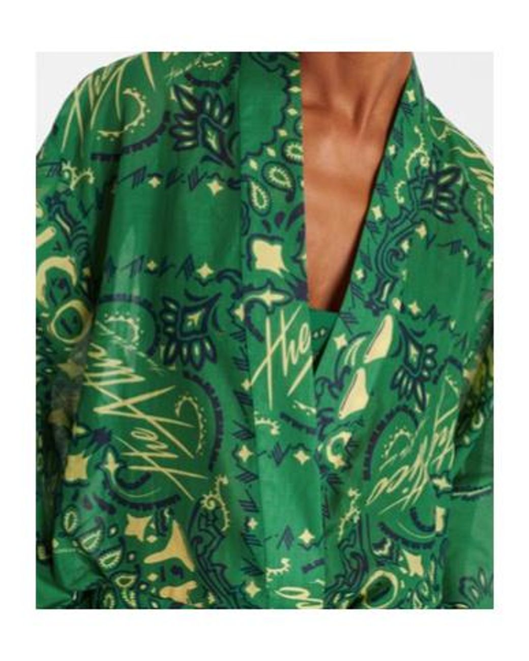 The Attico Green Bandana Cotton Muslin Kaftan