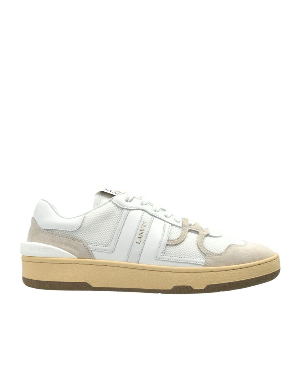 Lanvin White Clay Low-Top Sneakers for men