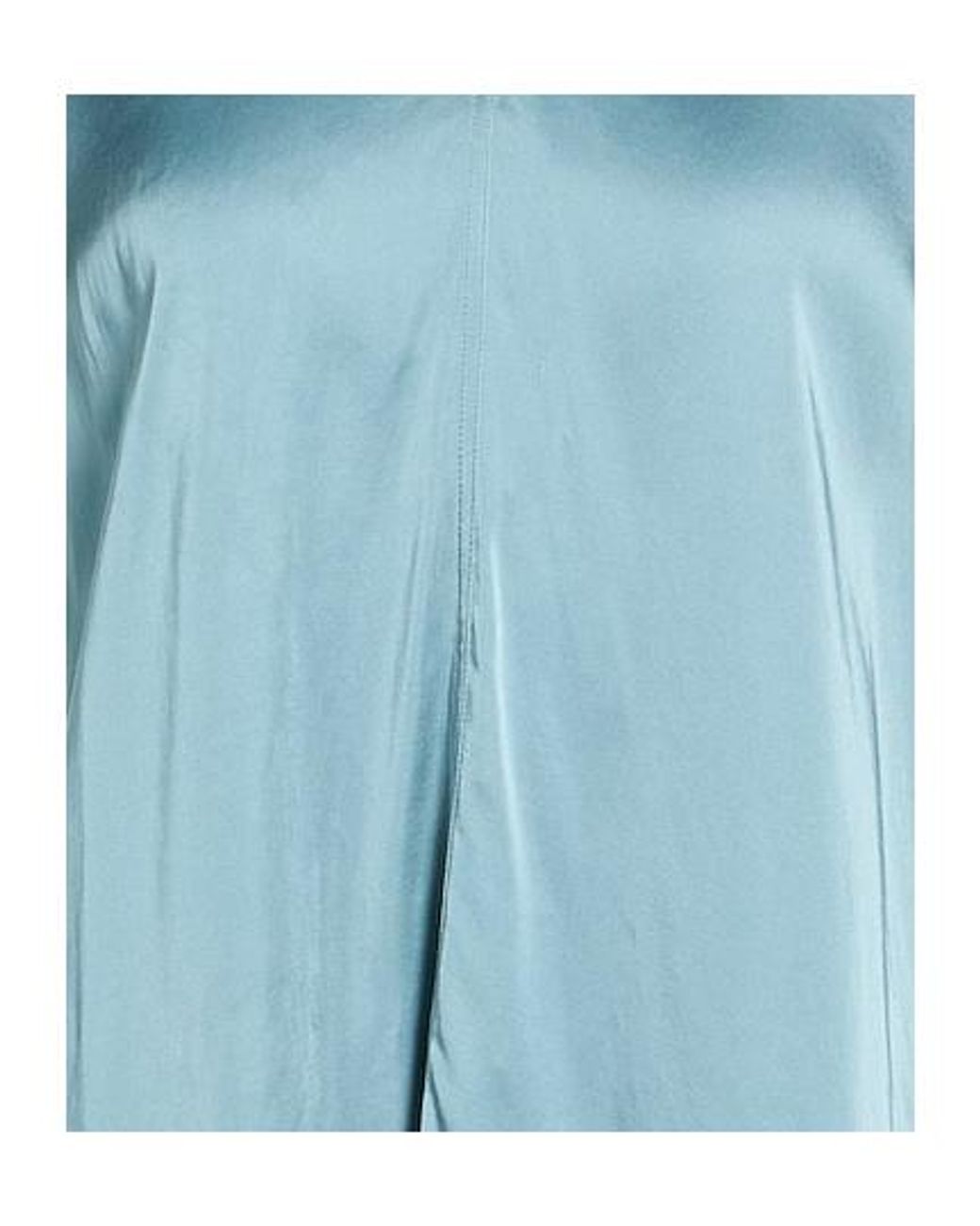 Rick Owens Blue Solid Color Satin V-Neck Top