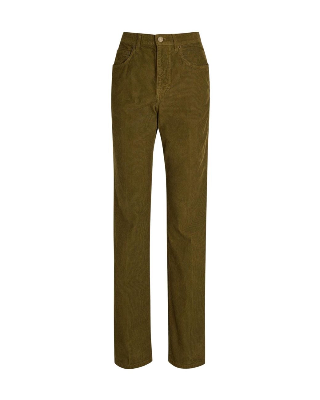 Saint Laurent Green High-Waist Bootcut Pants