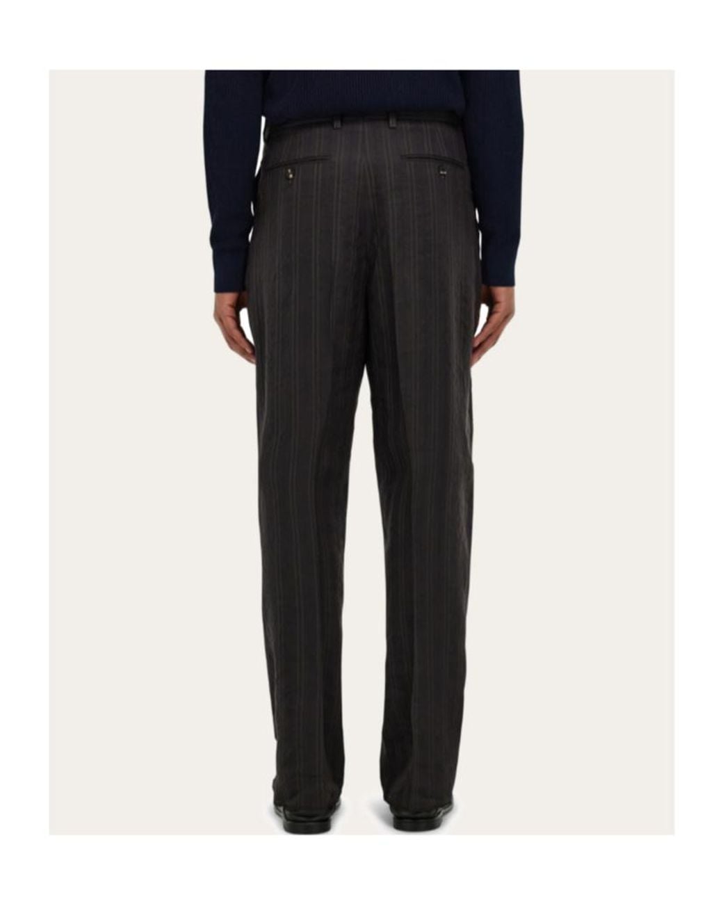 Ferragamo Black Ferragamo Comfortable Tailored Trousers for men