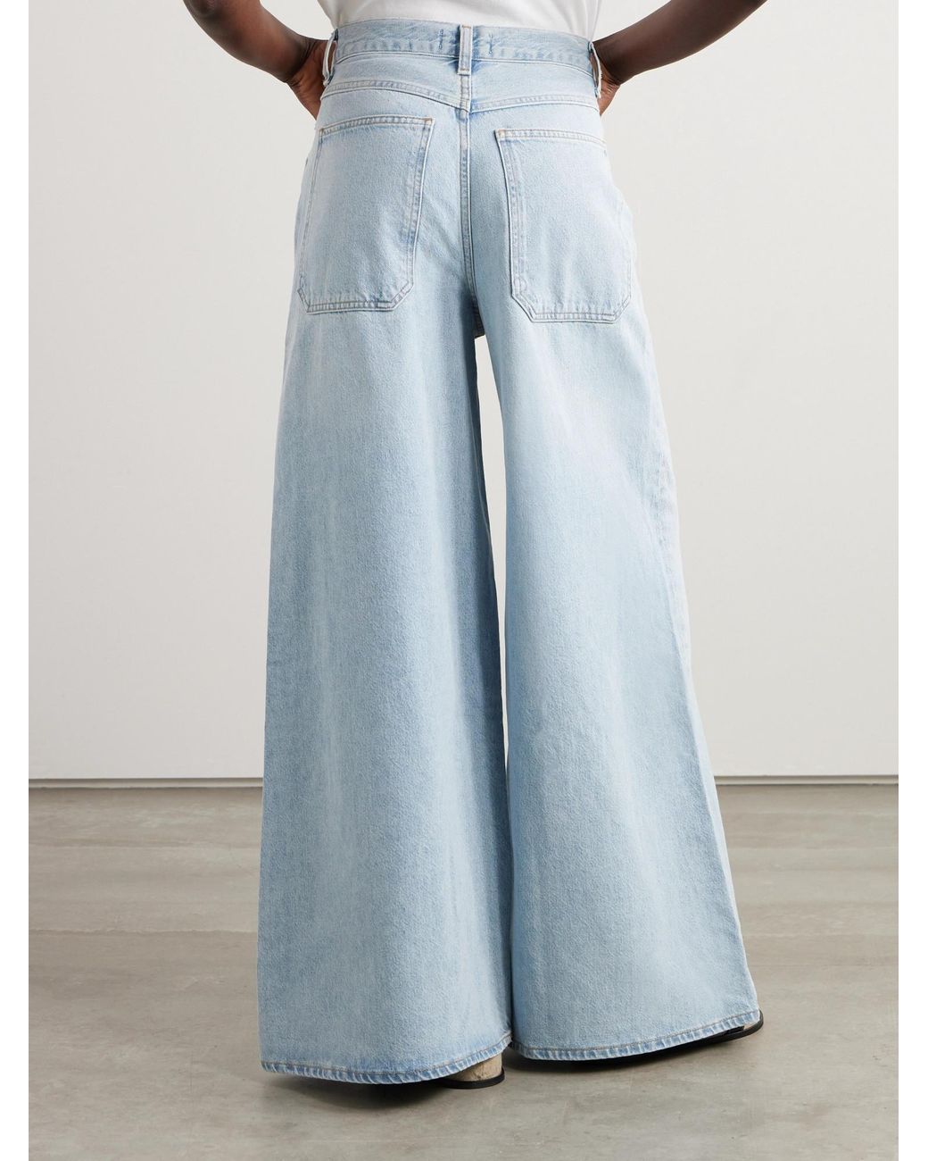 Agolde Blue High-Rise Wide-Leg Jeans