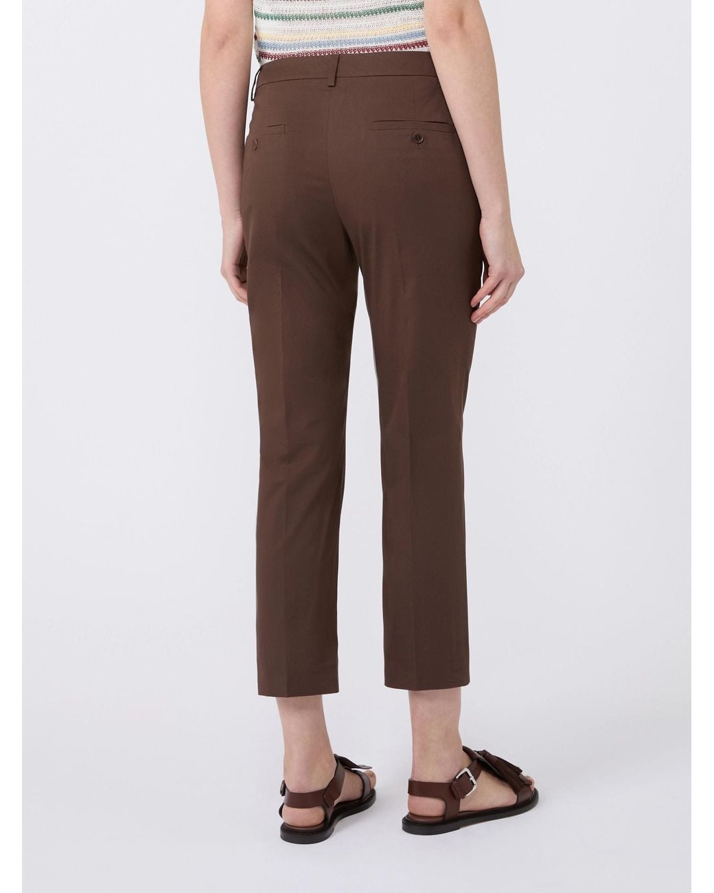 Weekend by Maxmara Brown Wkdcecco Cropped Slim Pants
