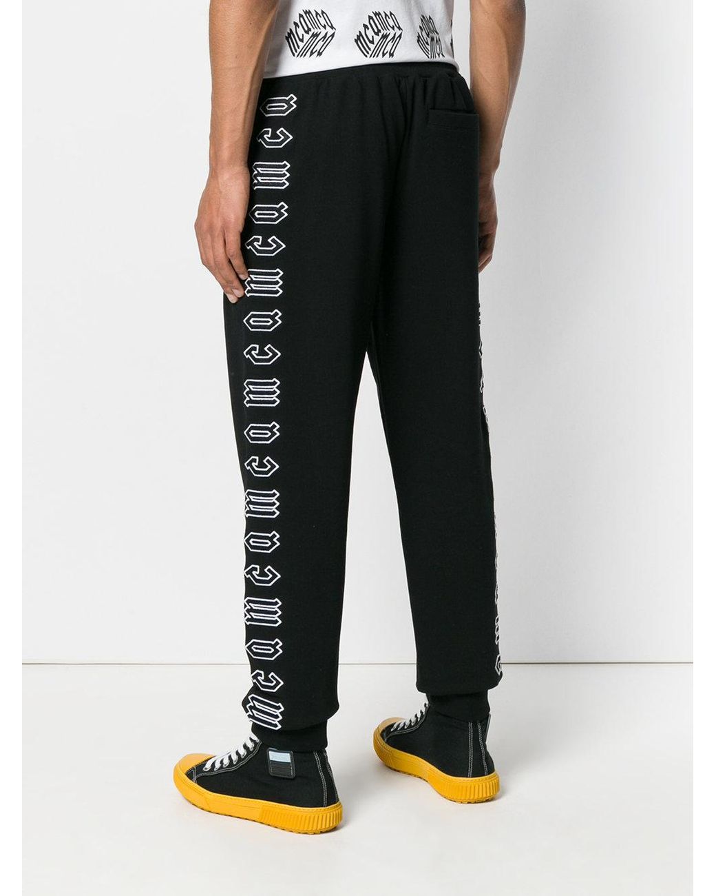 McQ Alexander McQueen Black Logo Print Track Pants for men