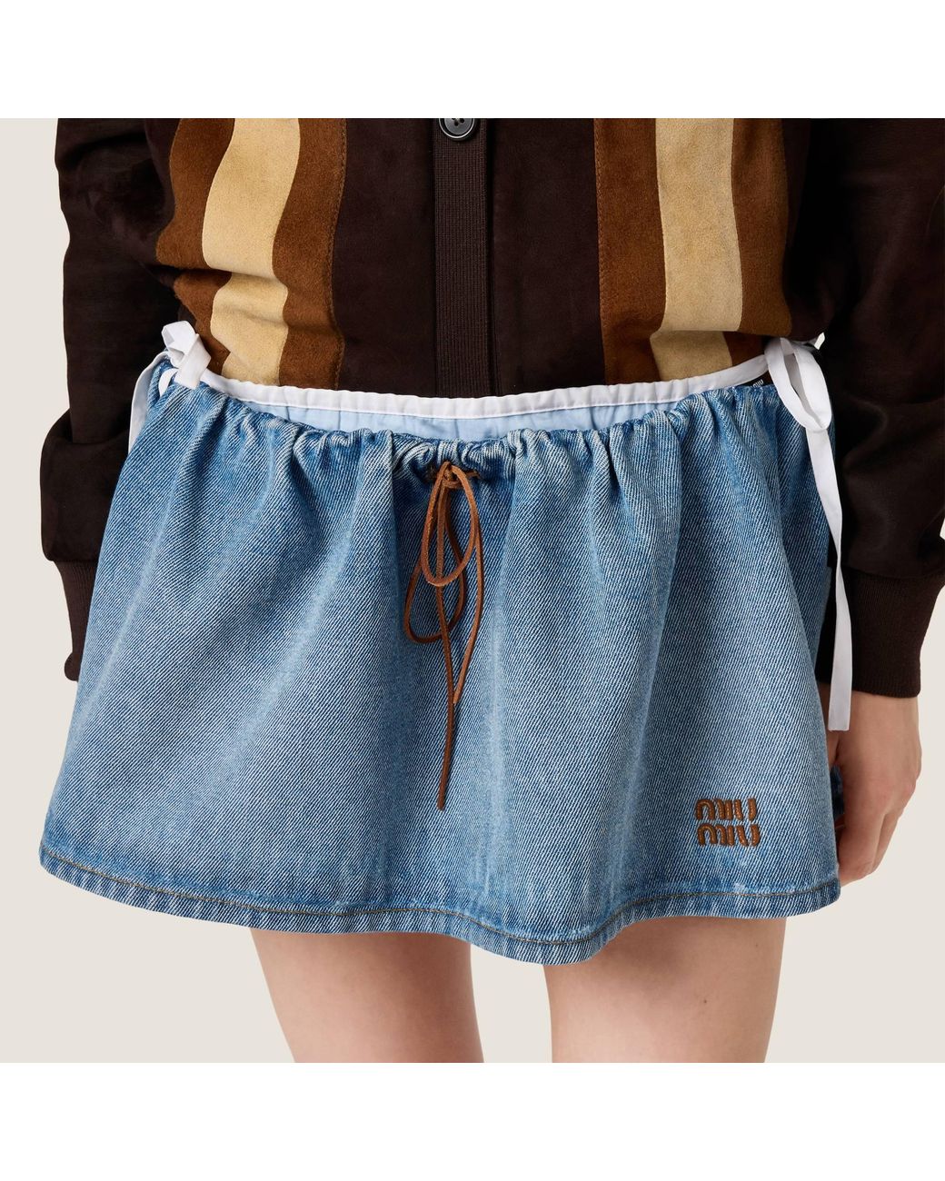 Miu Miu Blue Washed Denim Miniskirt