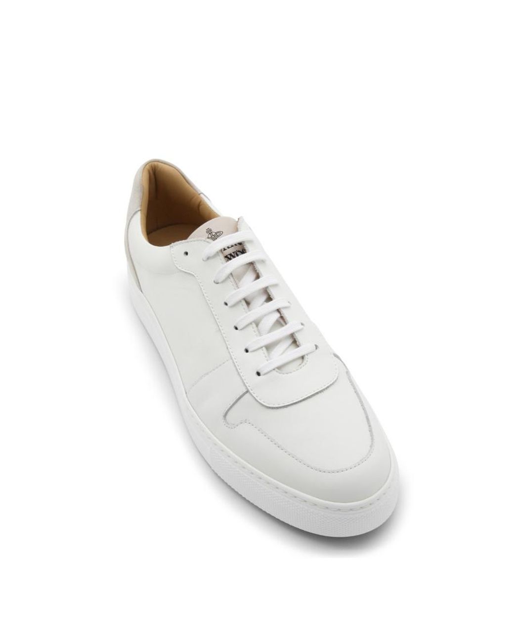 Vivienne Westwood White Logo-Print Calf Leather Sneakers for men