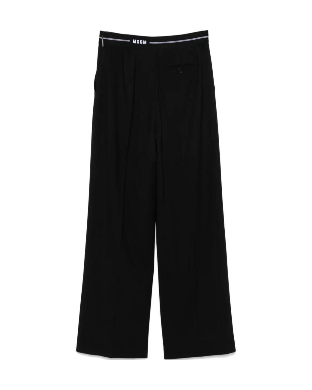 MSGM Black Logo-Waist Trousers