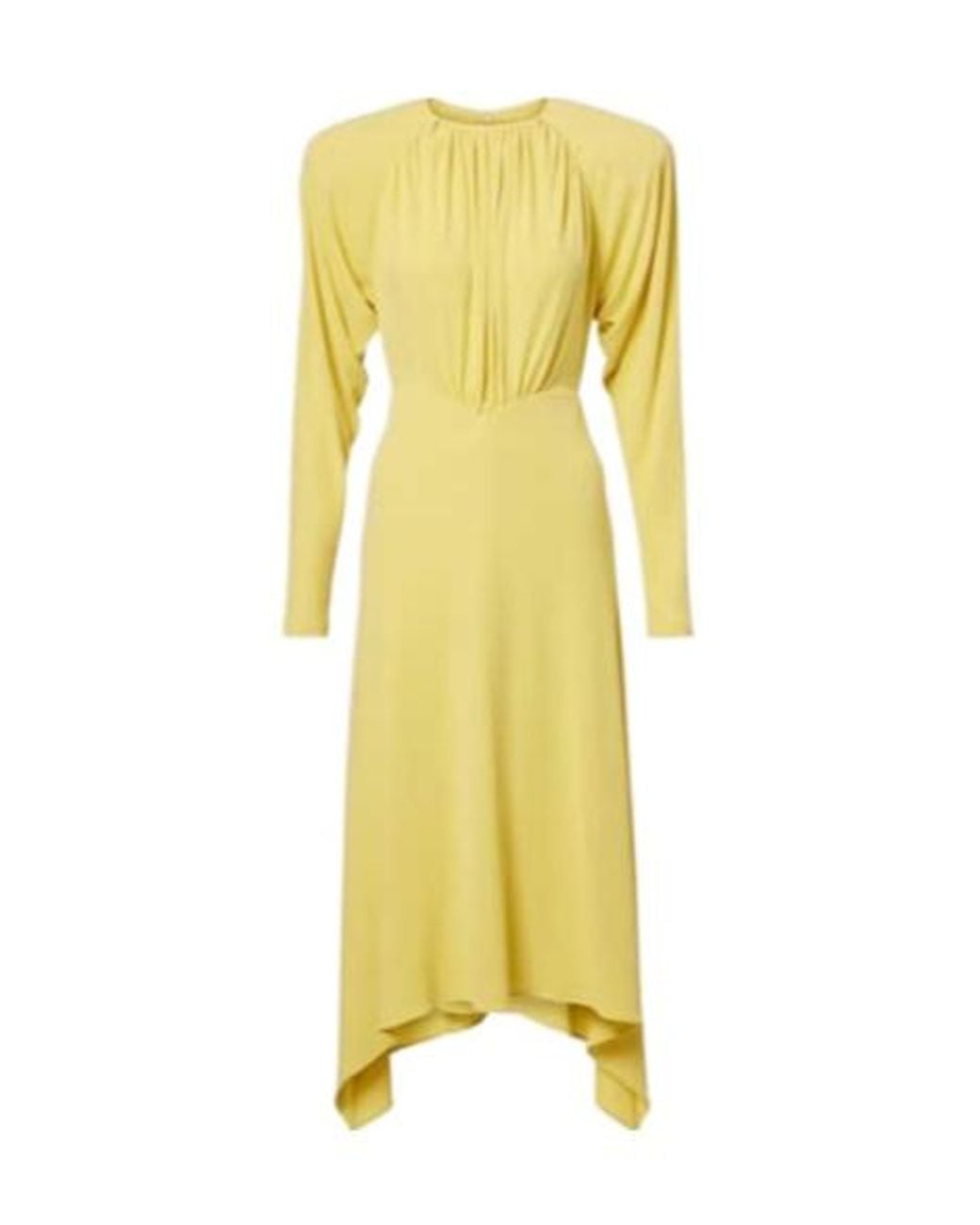 Stella McCartney Yellow Draped Jersey Midi Dress