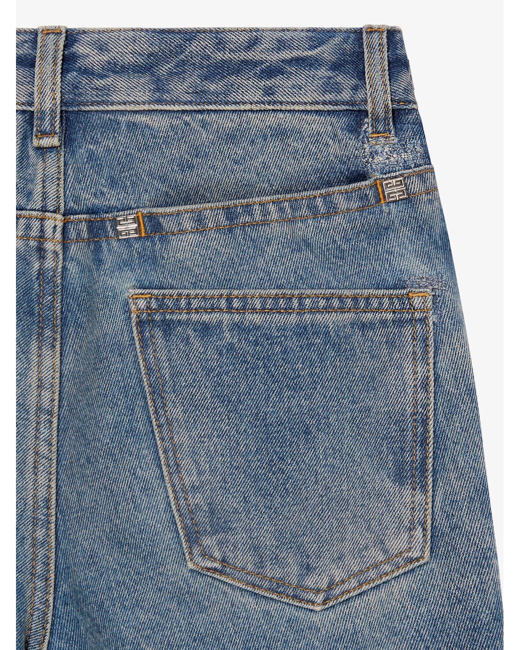 Givenchy Blue Chain-Detailed Bootcut Jeans