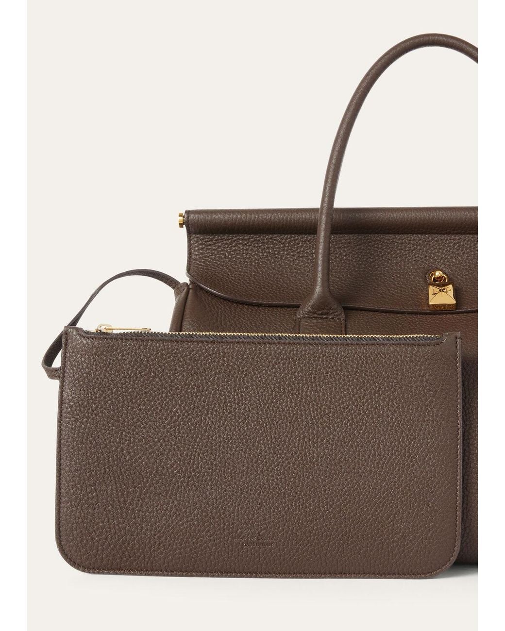 Loro Piana Brown Loom L32 Handbag