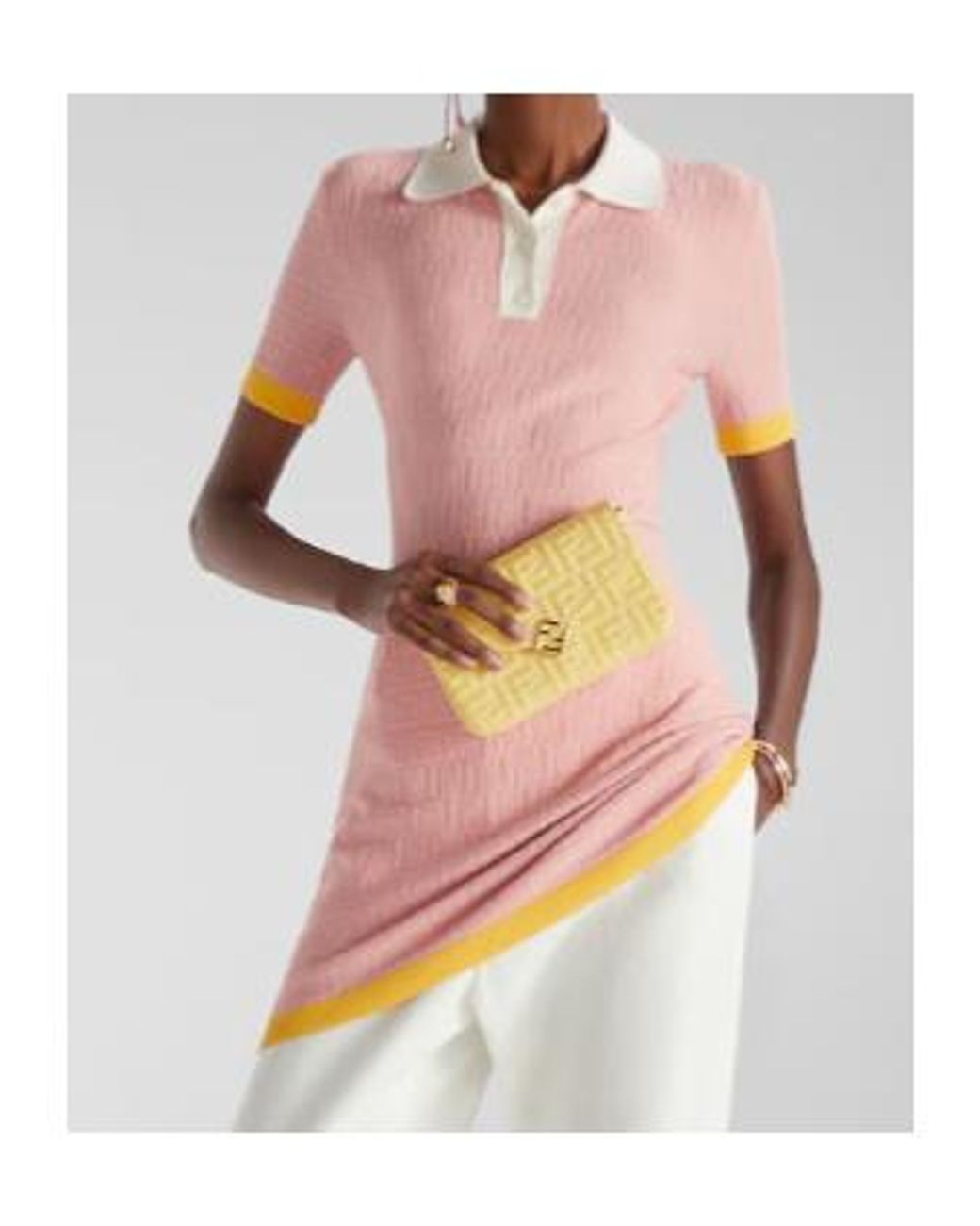 Fendi Pink Allover Ff Motif Short Sleeved Mini Dress