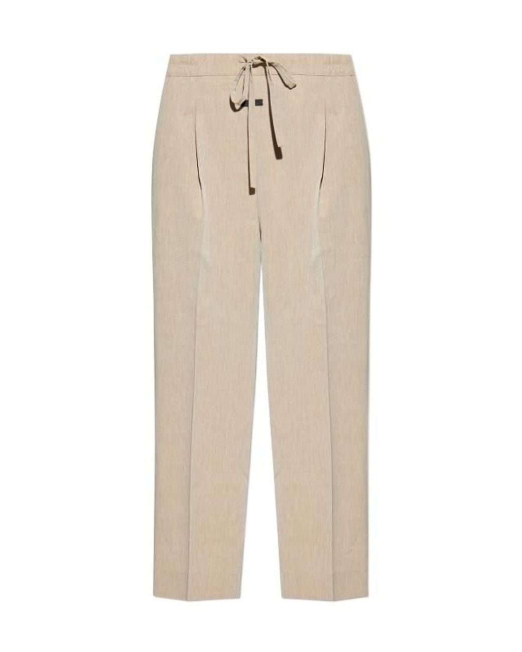 Fear Of God Natural Logo Patch Drawstring Trousers for men
