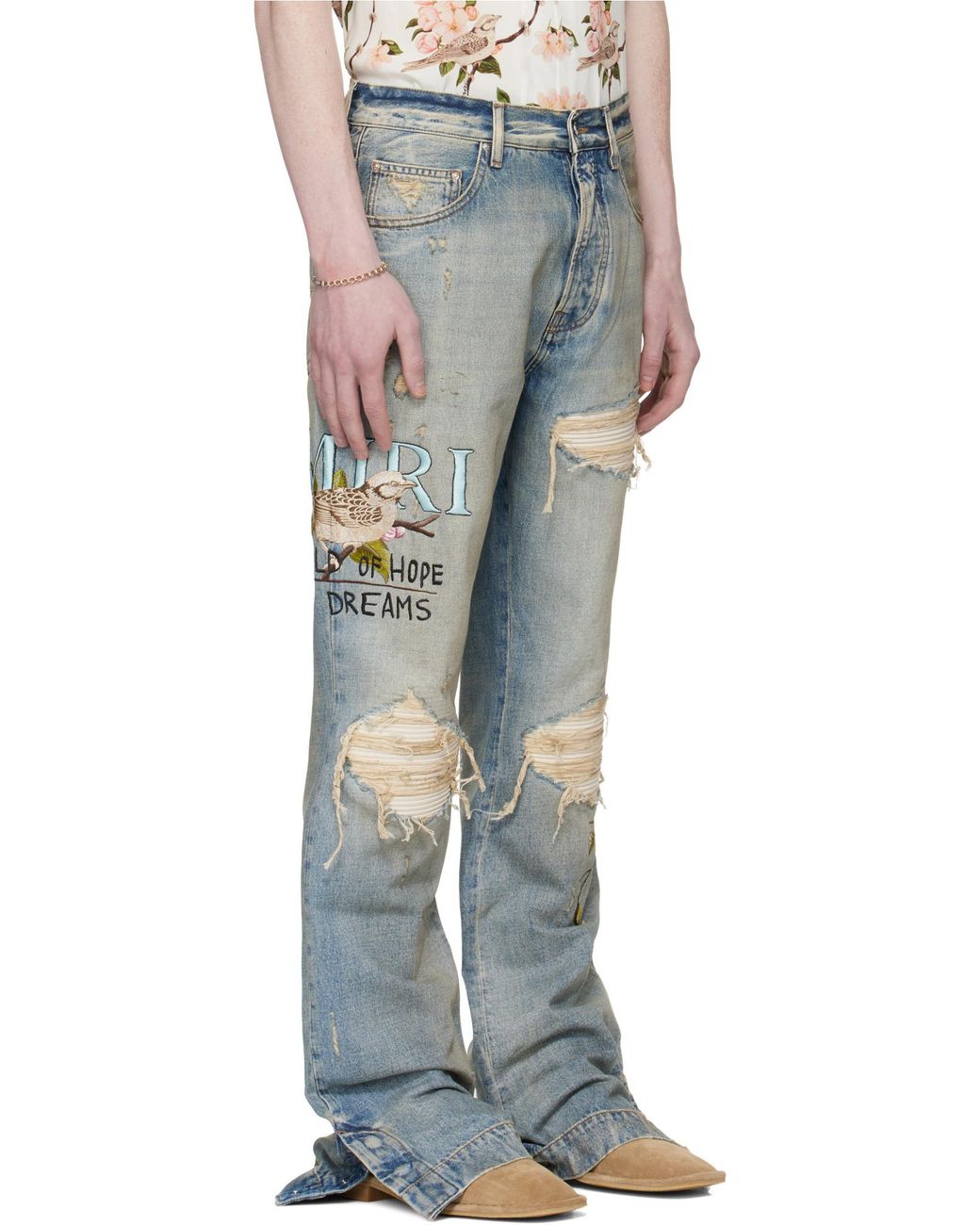 Amiri Blue Distressed Jeans for men