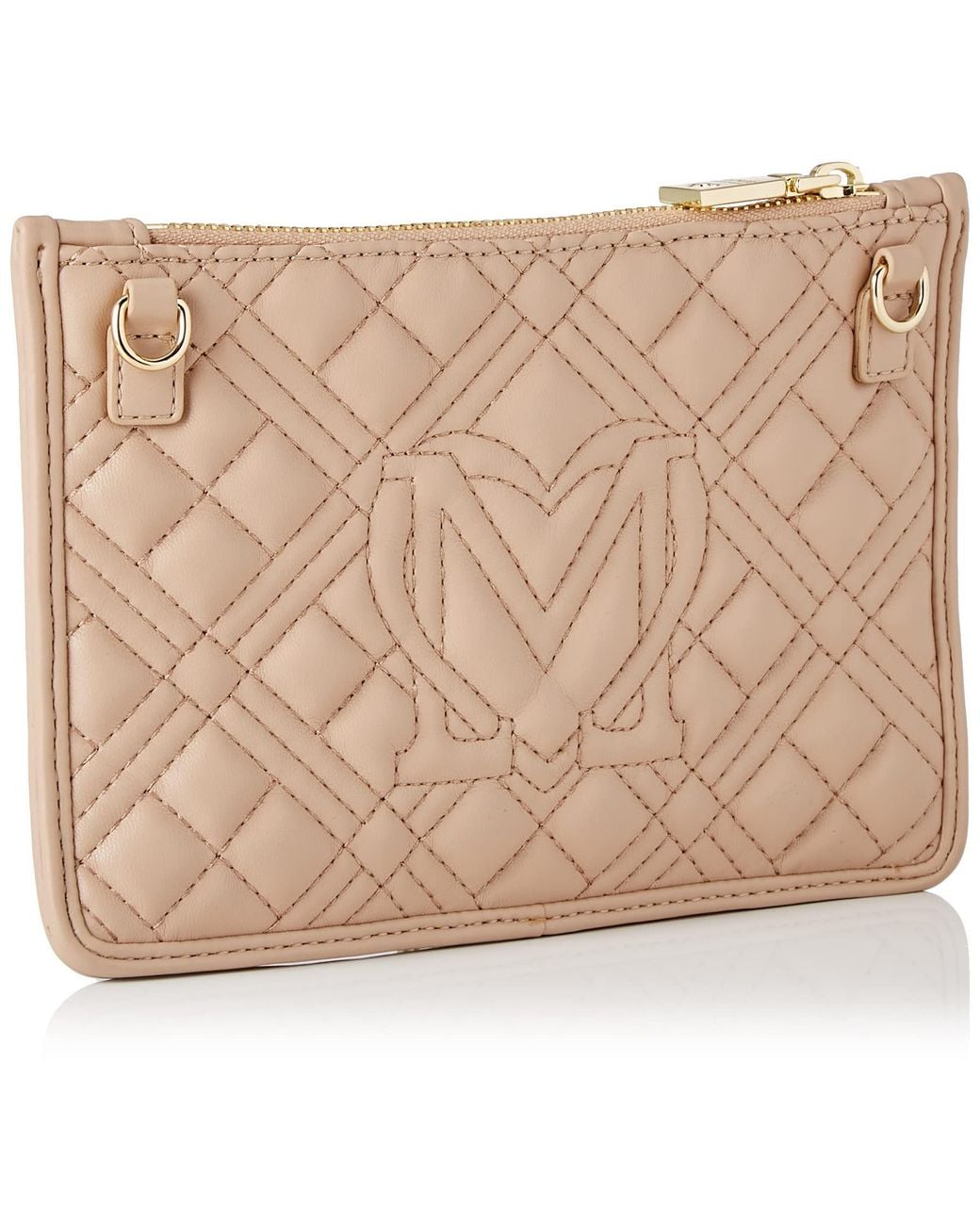 Moschino Natural Zippered Shoulder Bag