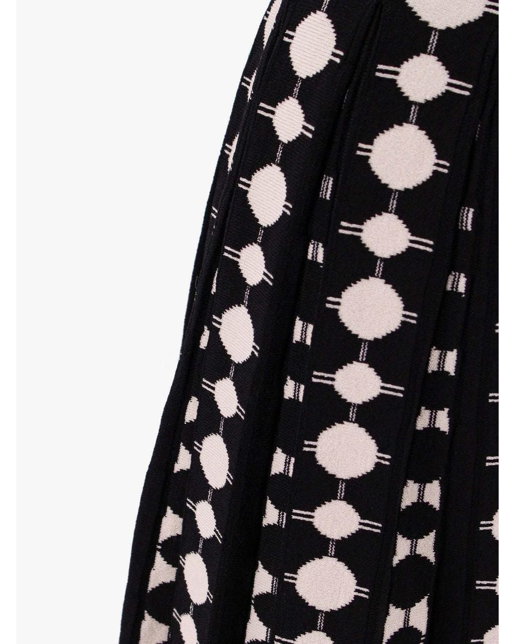 Tory Burch Black All-Over Geometric Pattern Pleated Skirt