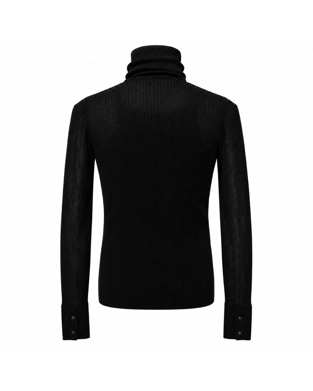 Egonlab Black Ribbed Turtleneck Sweater for men