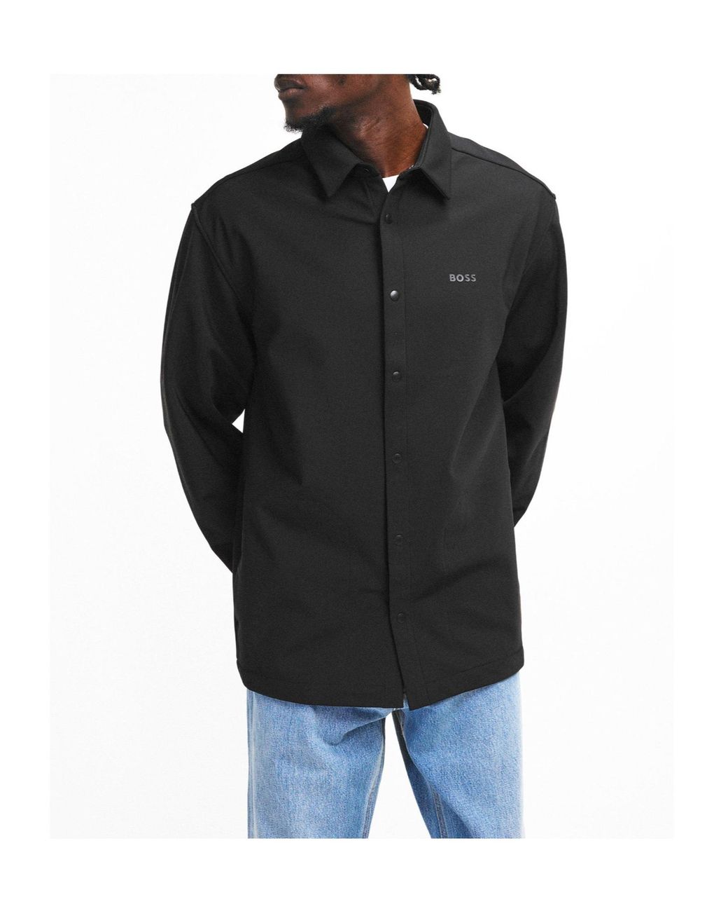 Boss Black Point-Collar Long-Sleeve Shirt for men
