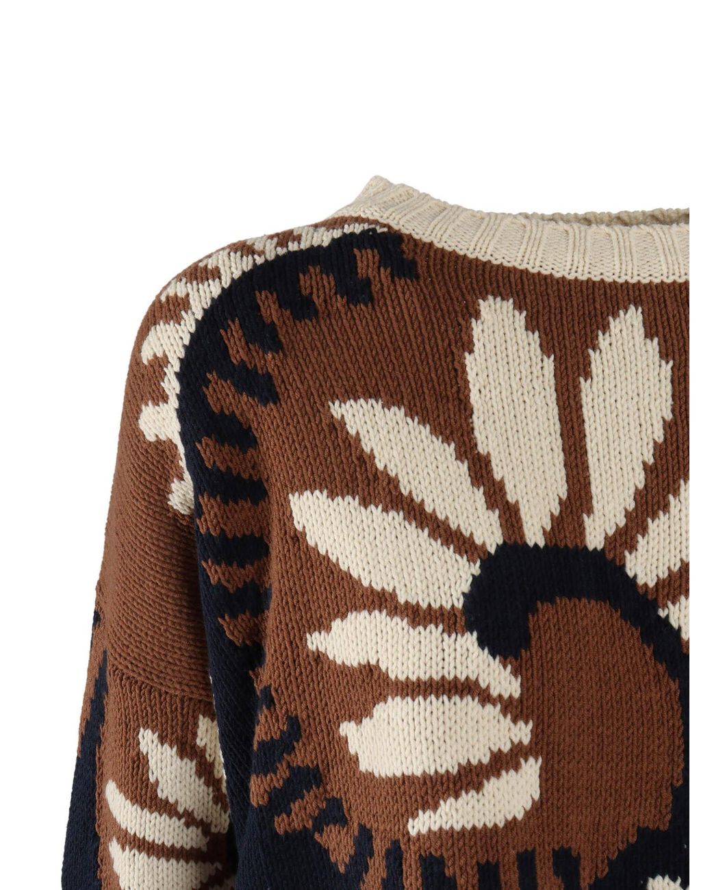 Weekend by Maxmara Black Wkdcelebre Patterned Cotton Crew Neck