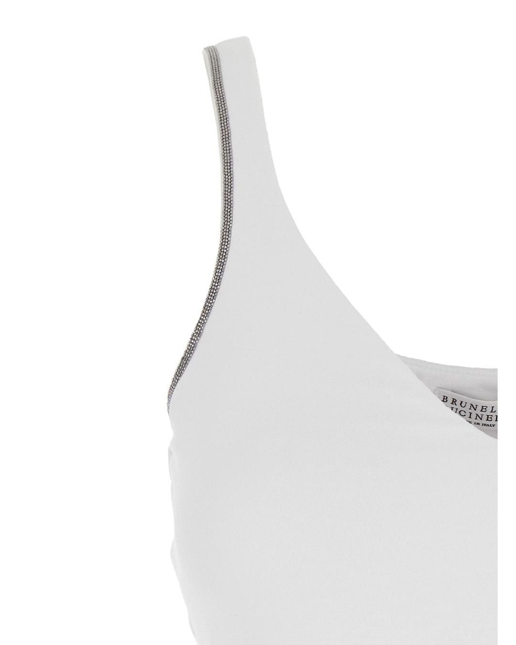 Brunello Cucinelli White Tank Top V-Neck Cotton