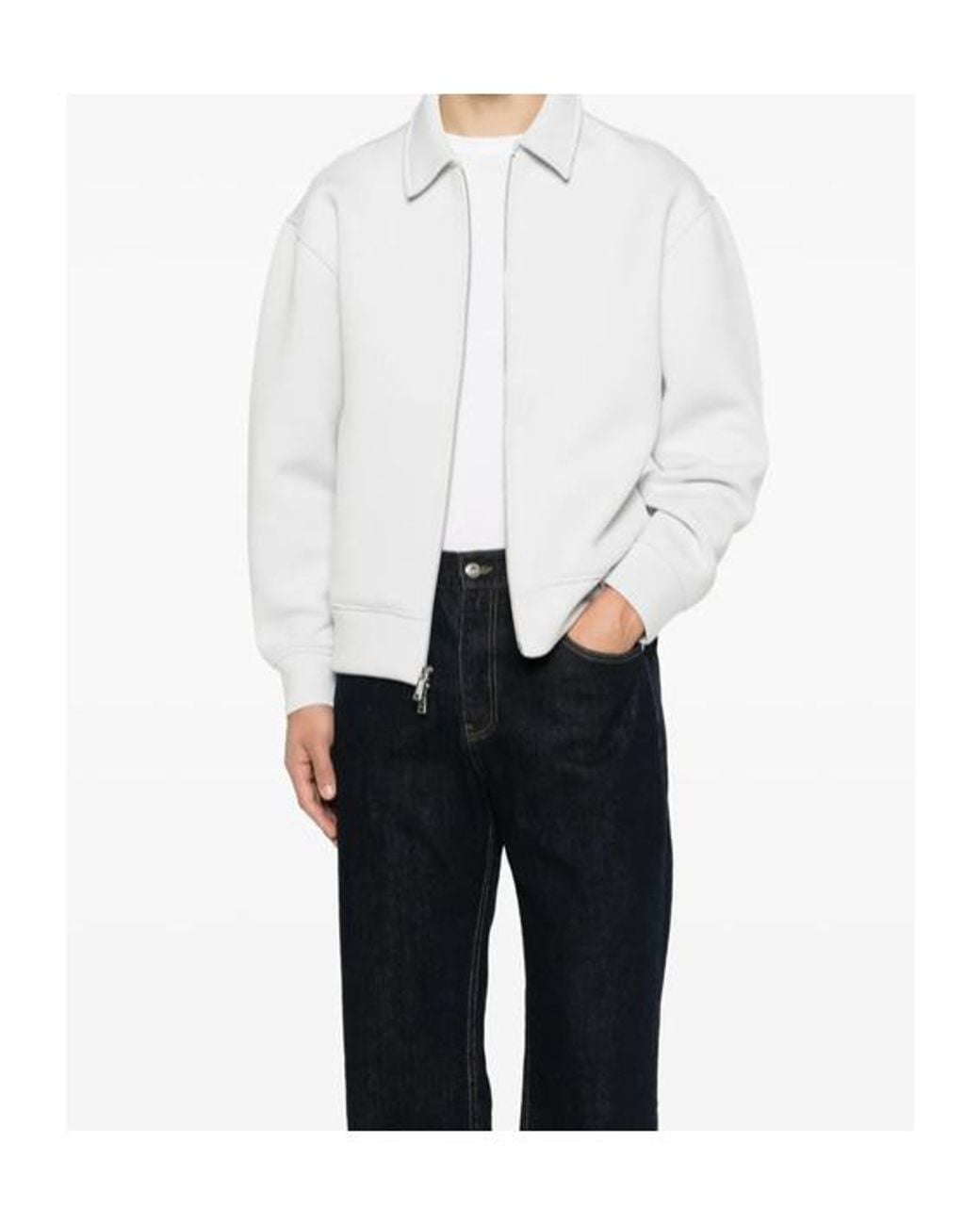 Calvin Klein White Long-Sleeved Casual Jacket for men