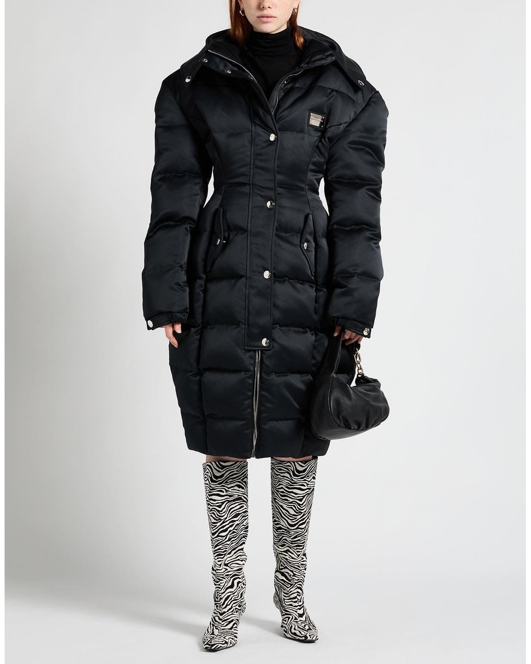 Dolce & Gabbana Black Thickened Hooded Down Jacket