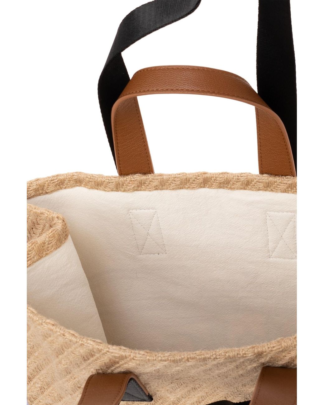 See By Chloé Natural See By Chloé Logo Patch Straw Tote Bag