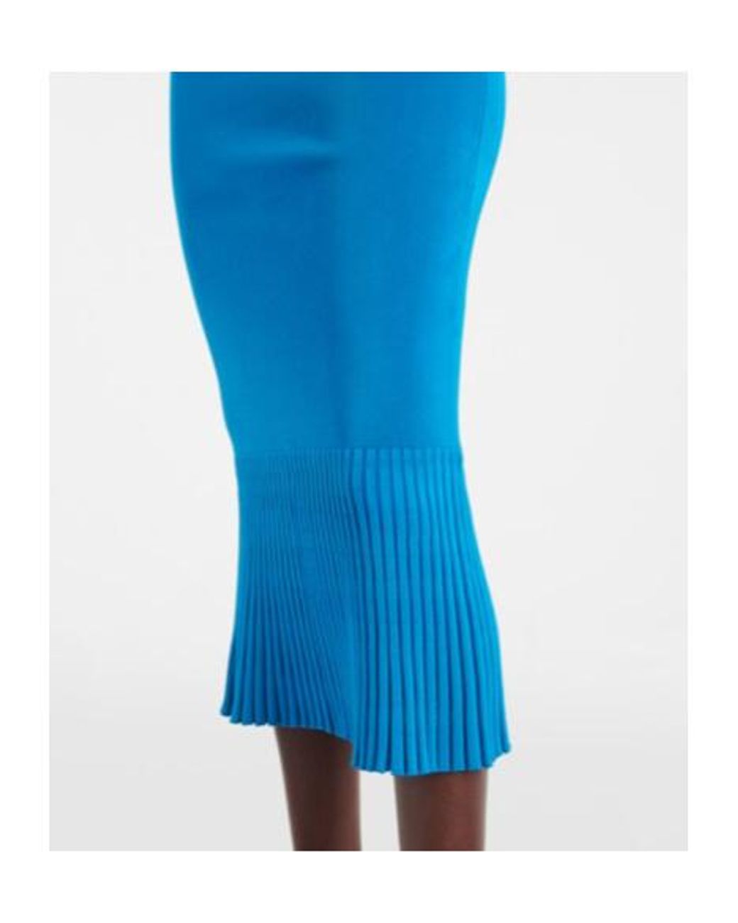 Galvan Blue Atalanta Ribbed-Knit Cocktail Dress