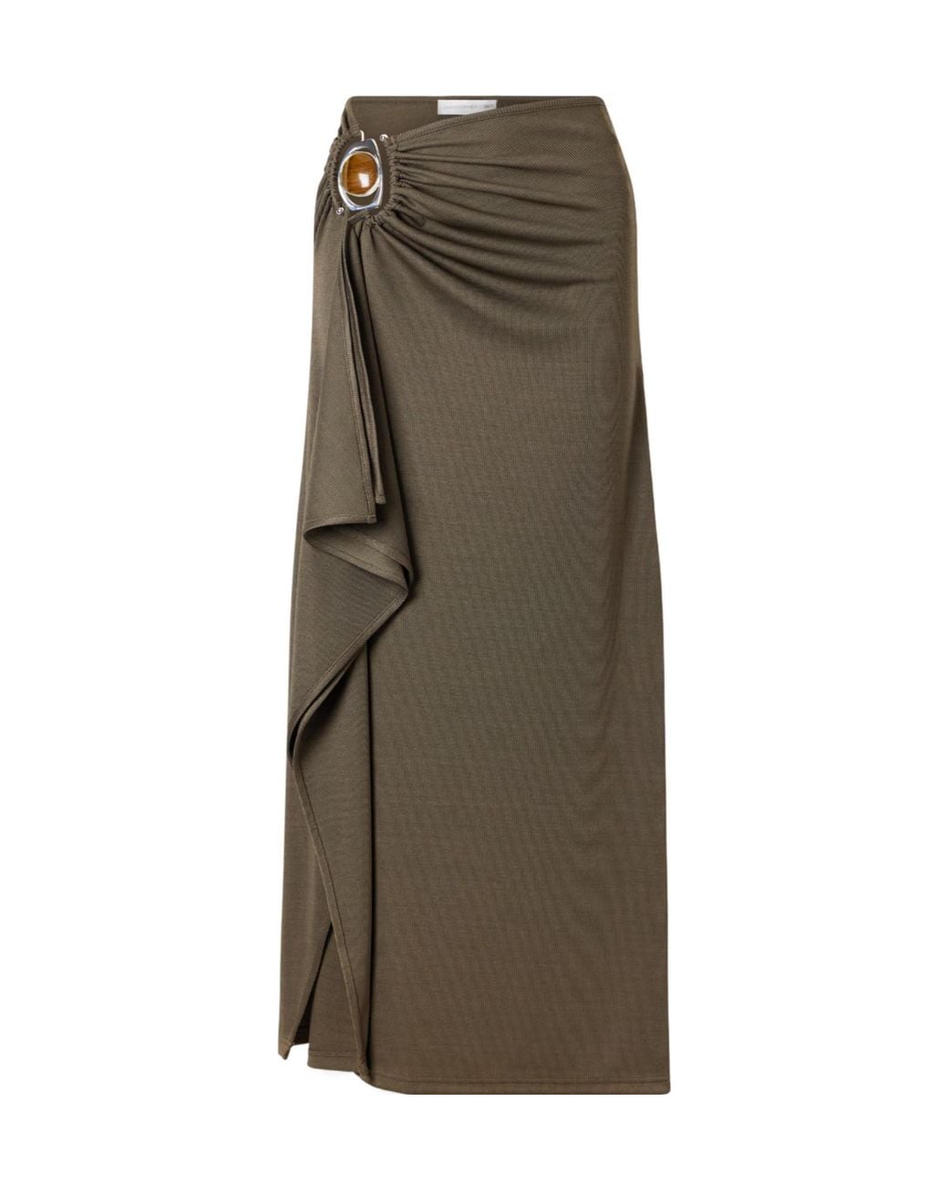 Christopher Esber Natural Occhio Embellished Cascade Skirt