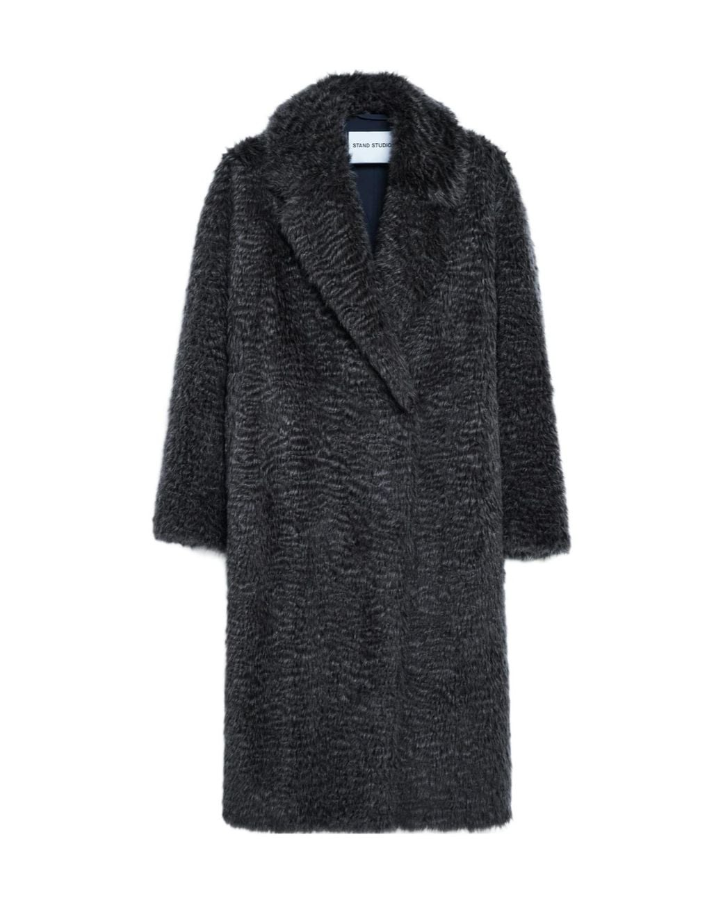 Stand Studio Black Nicole Straight Hem Coat