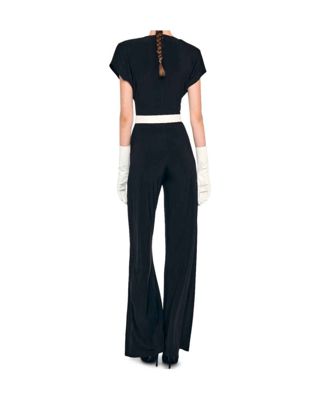 Norma Kamali Blue Cap Sleeve Wide-Leg Jumpsuit