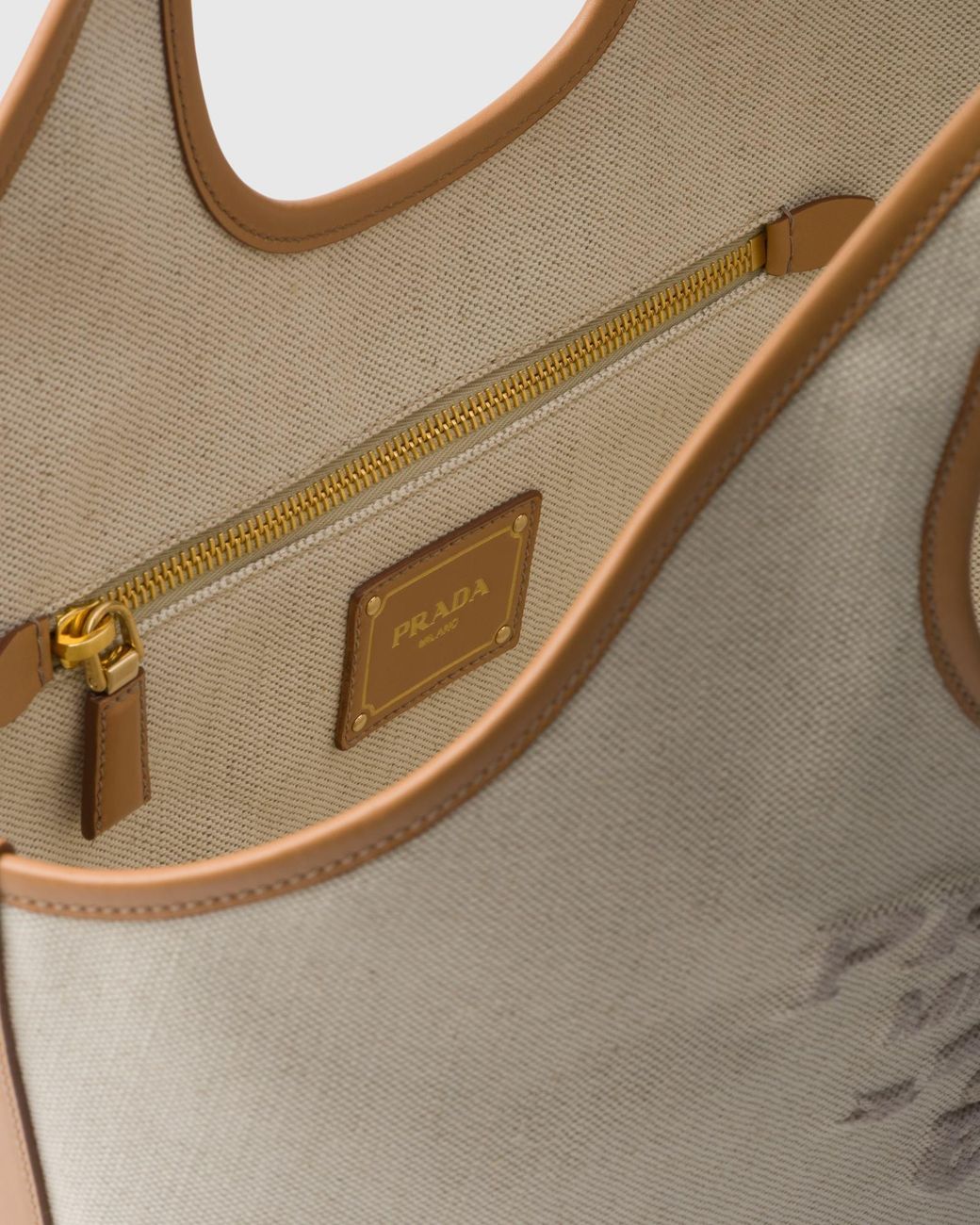Prada Gray Medium Logo-Print Tote Bag