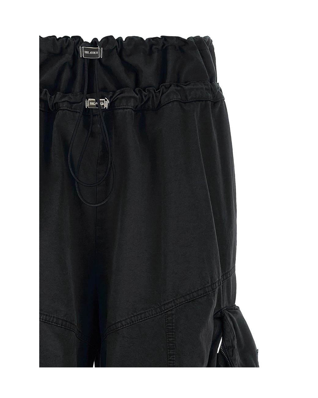 The Attico Black The Oversized Parachute Cargo Pants