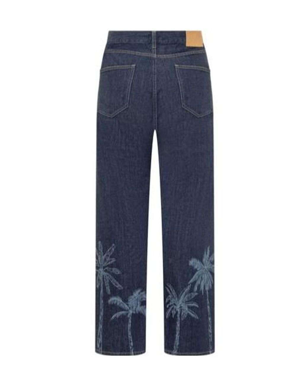 Alanui Blue Logo-Patch Straight-Leg Jeans for men