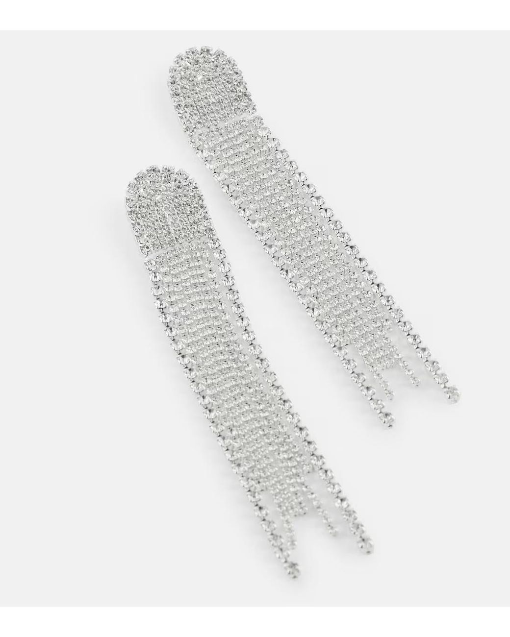 Magda Butrym White Crystal-Embellished Drop Earrings