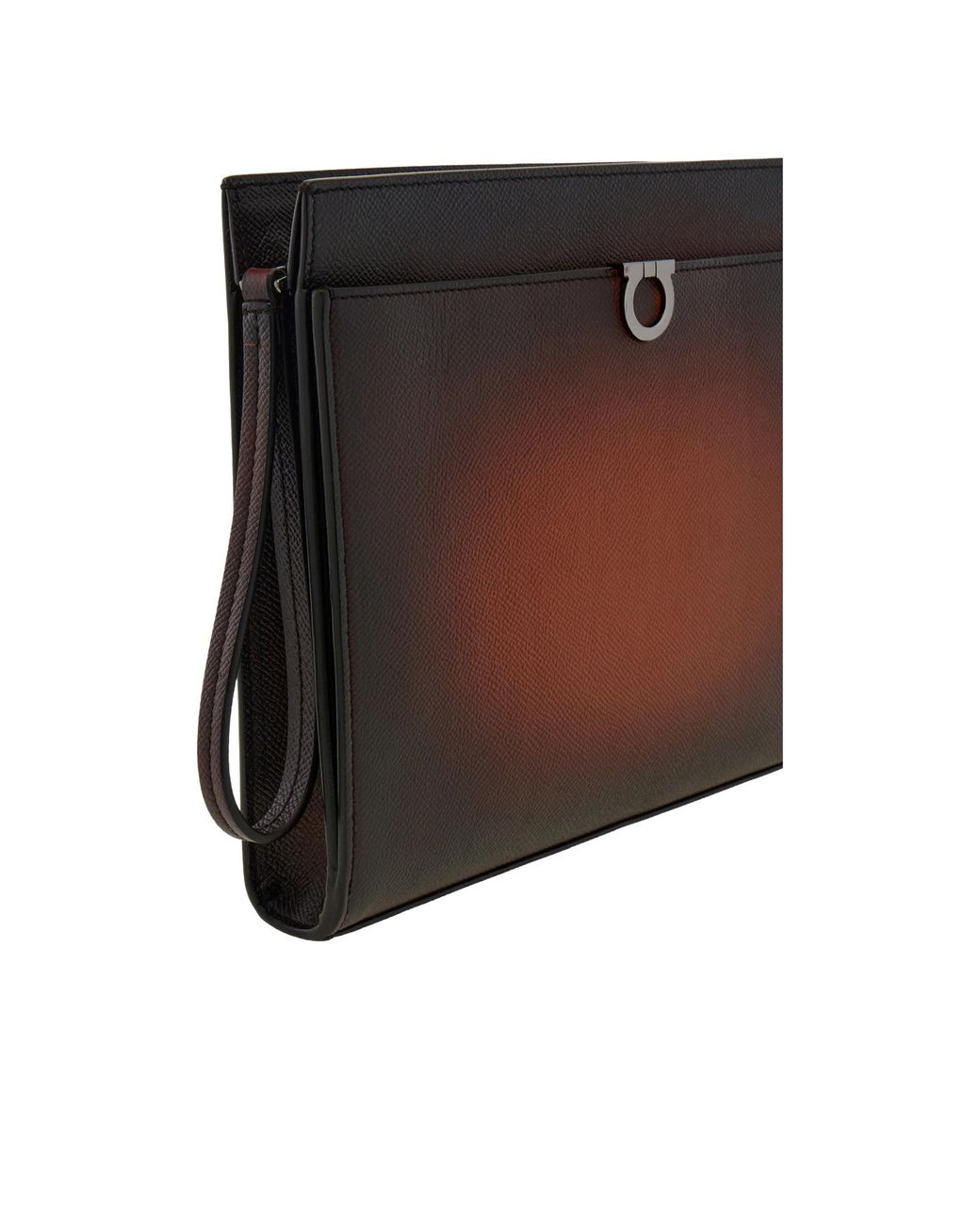 Ferragamo Brown Gancini Pouch for men