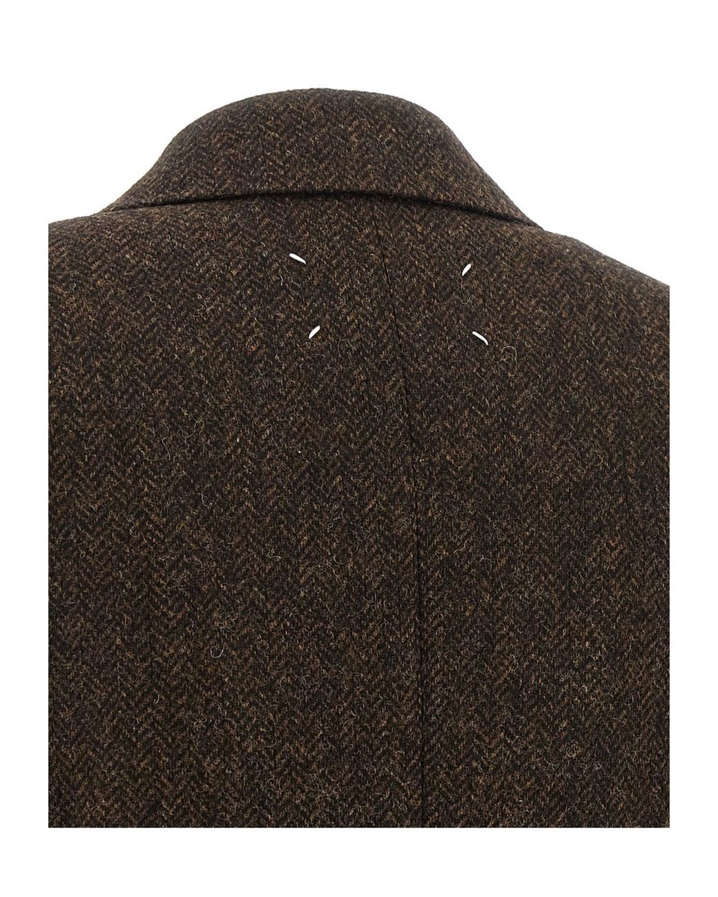 Maison Margiela Black Four Stitches Coat for men
