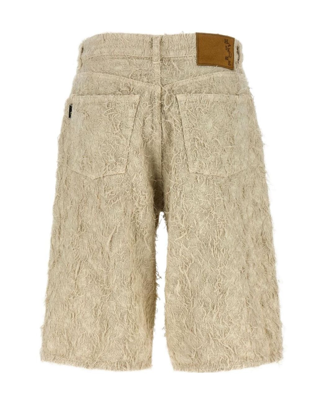 Haikure Natural Becky Fur Denim Bermuda Shorts
