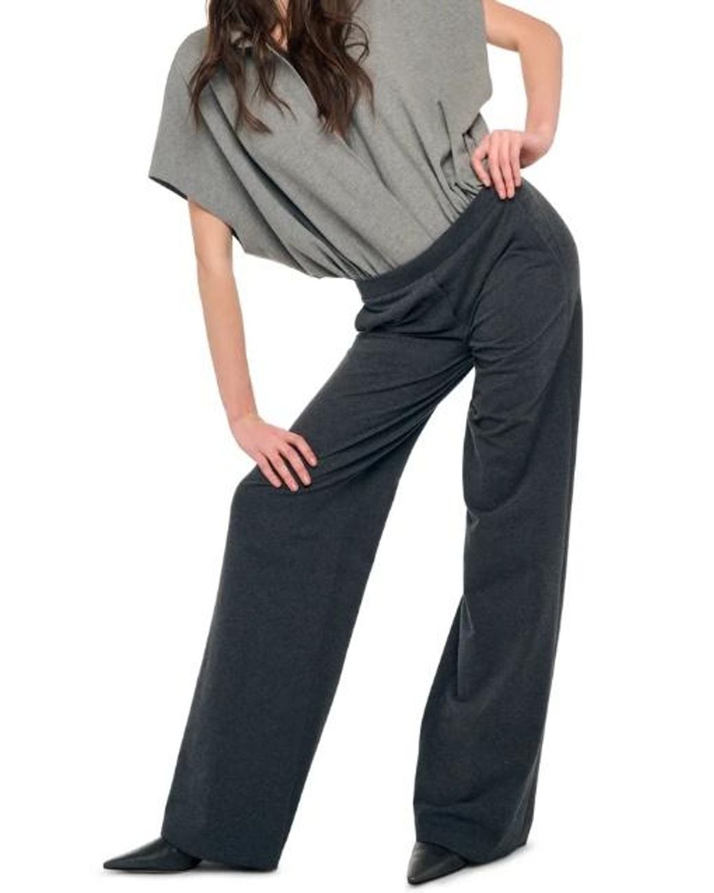 Norma Kamali Blue Wide-Leg Trousers