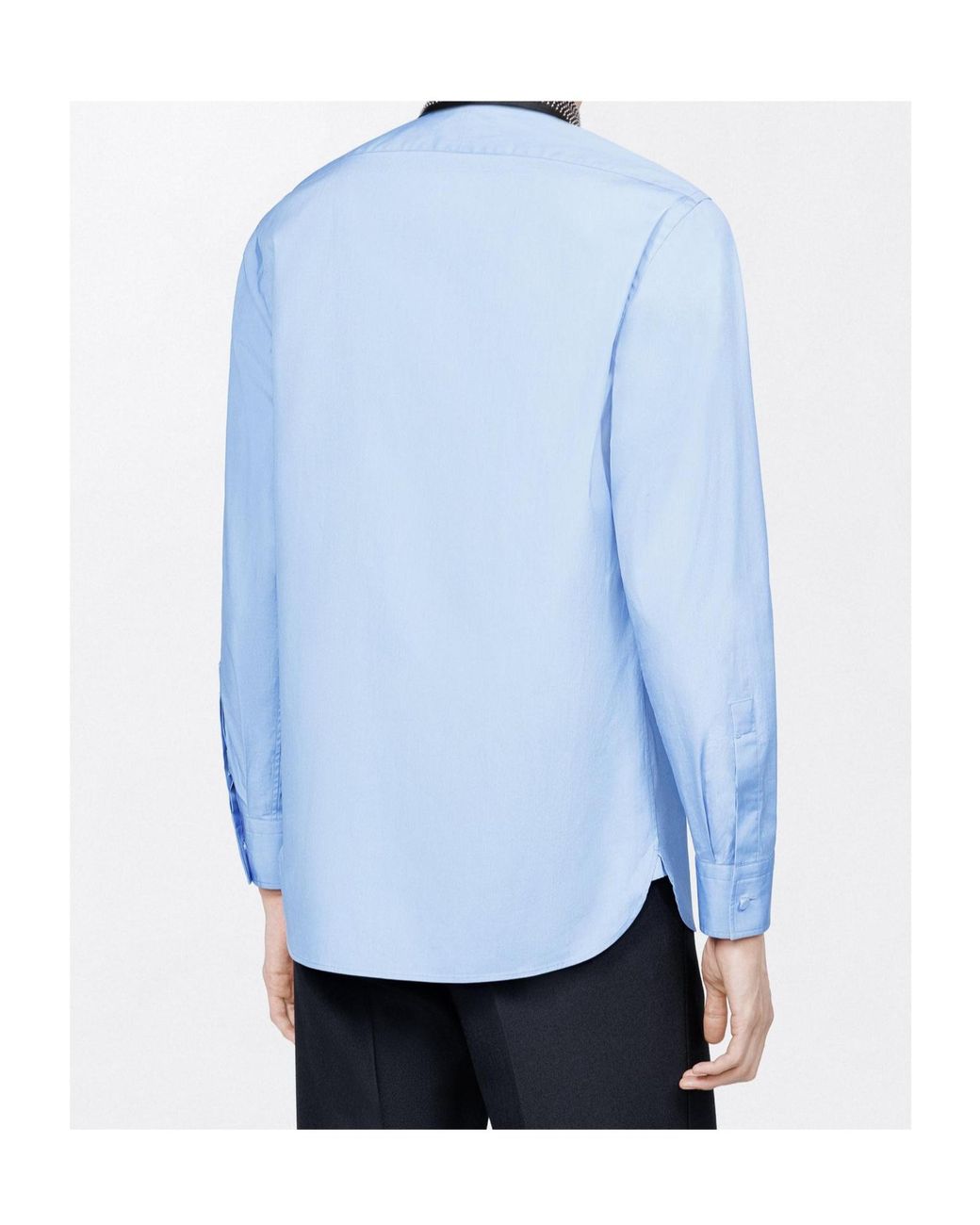 Tom Ford Blue Piece Dyed Poplin Fluid Fit Shirt for men