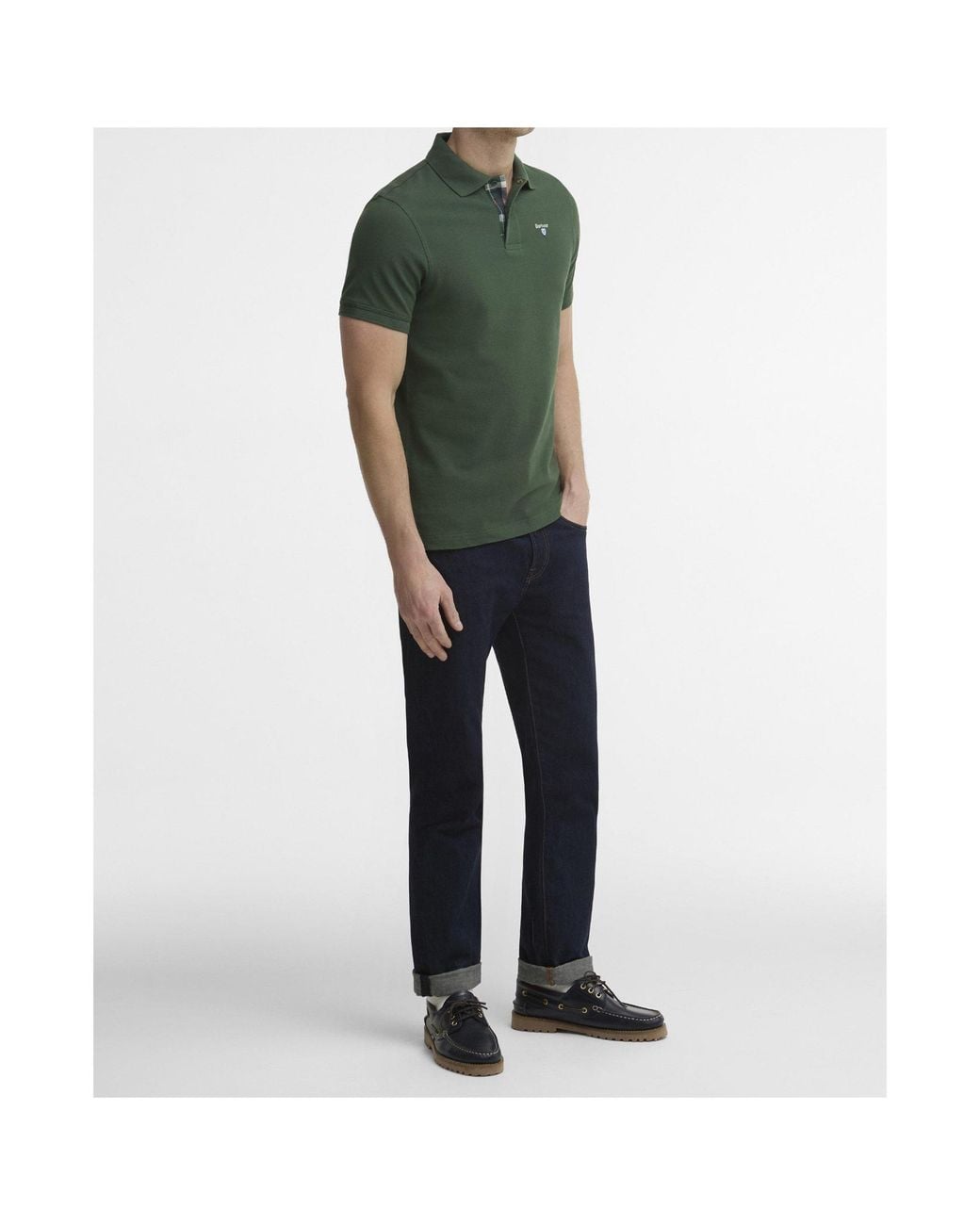 Barbour Green Short-Sleeved Polo Shirt for men