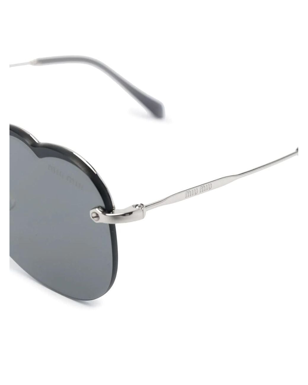 Miu Miu Metallic Eyewear Pilot Frame Sunglasses