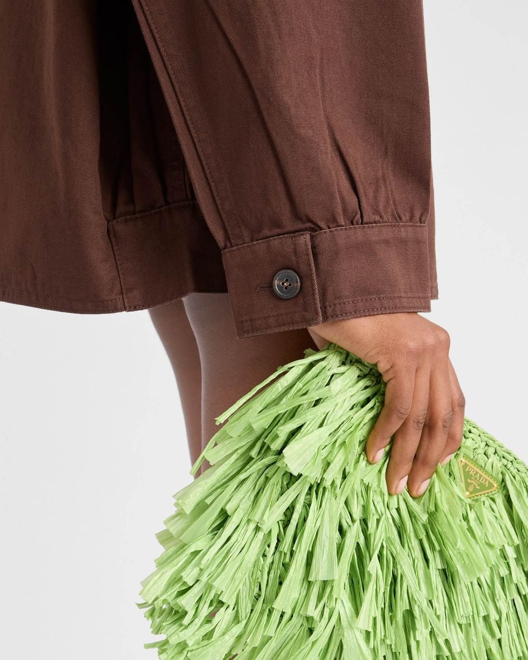 Prada Brown Long-Sleeved Button-Up Jacket