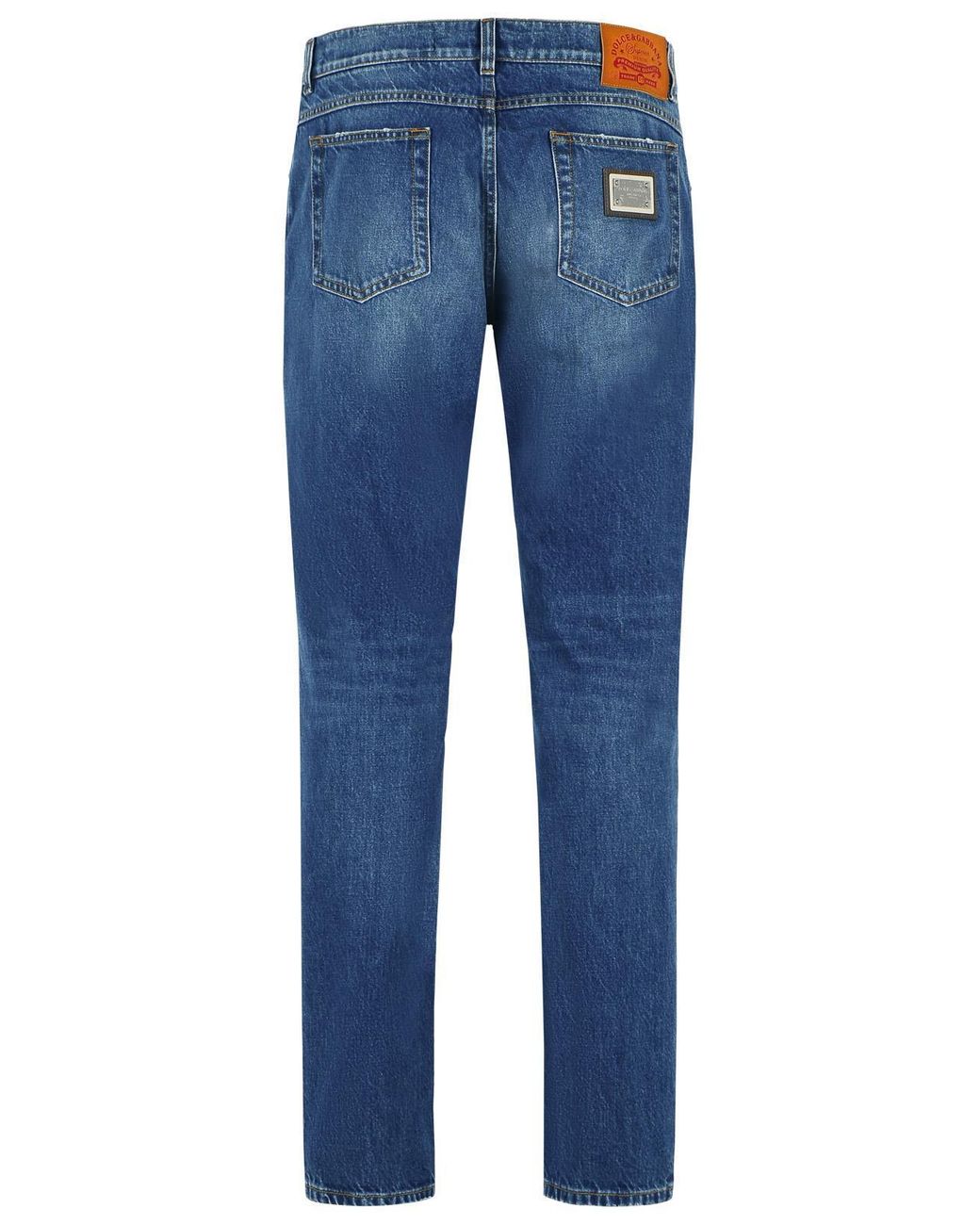 Dolce & Gabbana Blue Logo Plaque Jeans for men