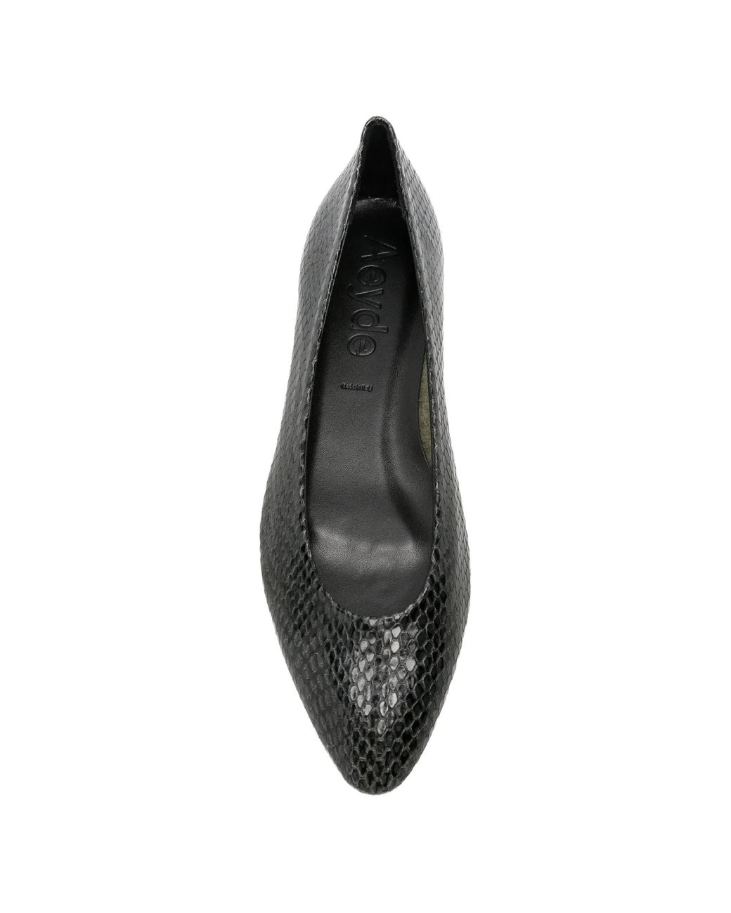 Aeyde Black Snake-Effect Leather Ballet Flats