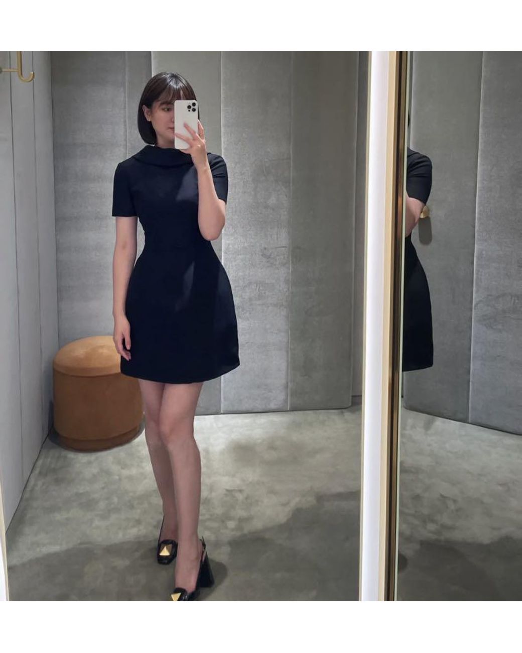 Valentino Black Bow-Detail Mini Dress